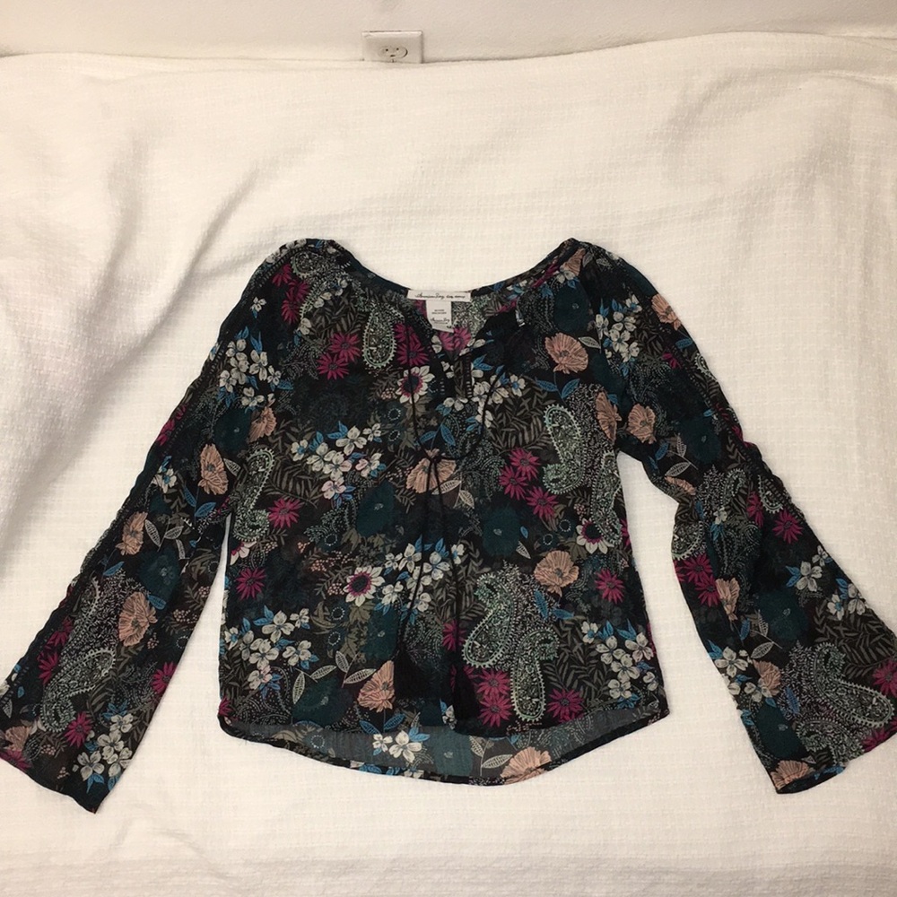Medium American Rag Blouse Floral Pattern